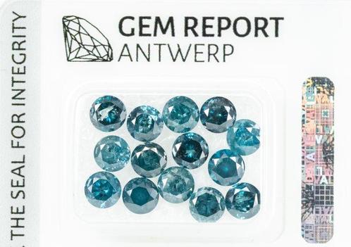 Zonder Minimumprijs - 14 pcs Diamant  (Kleurbehandeld)  -, Handtassen en Accessoires, Edelstenen