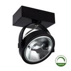 Opbouw spot dimbaar Enkel AR111 Zwart Incl. LED lamp Dim to, Verzenden