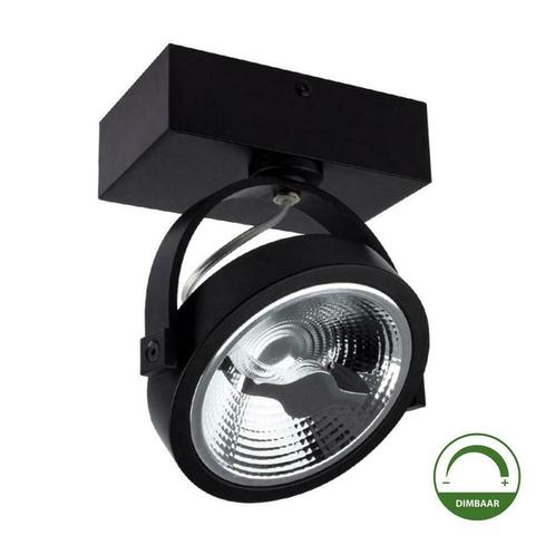 Opbouw spot dimbaar Enkel AR111 Zwart Incl. LED lamp Dim to, Huis en Inrichting, Lampen | Losse lampen, Nieuw, Verzenden