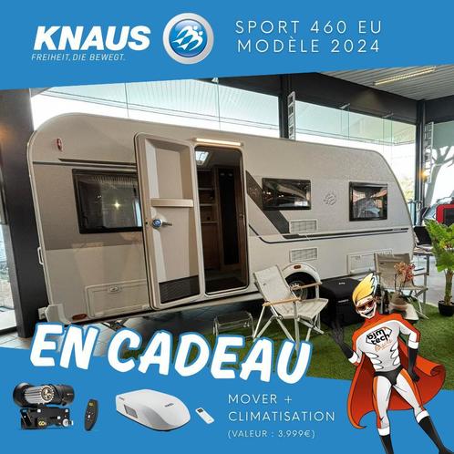 Caravane Knaus Sport 460 EU (2024), Caravans en Kamperen, Caravans, Airco, Mover, Ophalen