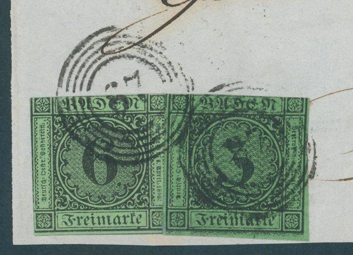 Baden 1851/1853 - Voorzijde van de brief met zeldzame,, Timbres & Monnaies, Timbres | Europe | Allemagne