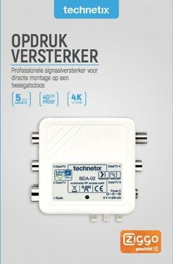 Technetix Antenne opsteekversterker BDA-02-S, Audio, Tv en Foto, Versterkers en Ontvangers, Ophalen of Verzenden