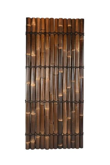 Bamboescherm zwart half rond 200x90cm, Verzenden