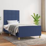 vidaXL Bedframe met hoofdeinde stof blauw 90x200 cm, Verzenden, Nieuw