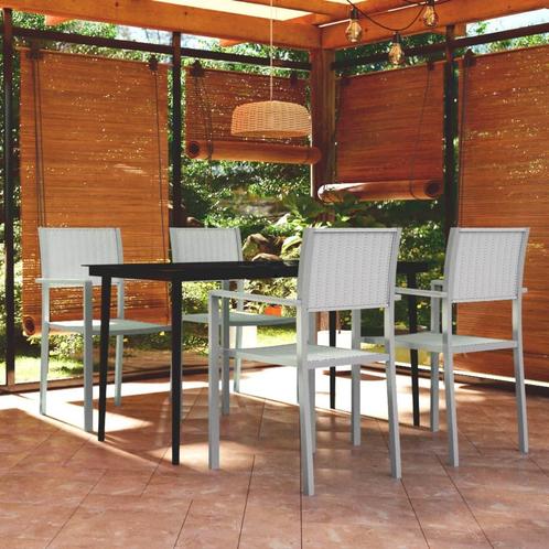 vidaXL 5-delige Tuinset wit, Tuin en Terras, Tuinsets en Loungesets, Tuinset, Nieuw, Verzenden