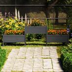 vidaXL Plantenbak 245,5x44x75 cm massief grenenhout grijs, Tuin en Terras, Bloempotten, Verzenden, Nieuw