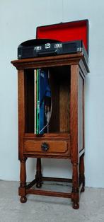 Bijzettafel - Eik - Grammofoon platen kast