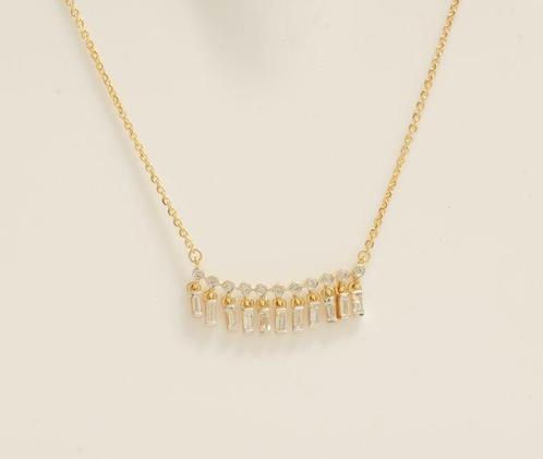 Collier - 14 carats Or jaune -  0.60ct. tw. Diamant, Handtassen en Accessoires, Kettingen