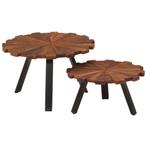 vidaXL Tables basses 2 pcs bois massif récupéré et fer, Verzenden