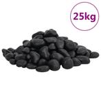 vidaXL Kiezelstenen gepolijst 2-5 cm 25 kg zwart, Verzenden, Nieuw