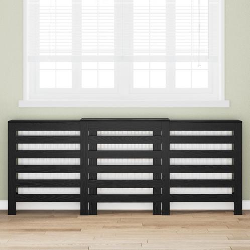 vidaXL Zwart Eiken Radiatorcover Zwart eiken Massief, Doe-het-zelf en Bouw, Verwarming en Radiatoren, Nieuw, Verzenden