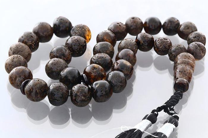 Barnsteen - Baltic Amber Misbaha – 33 Handmade Beads –, Antiek en Kunst, Curiosa en Brocante