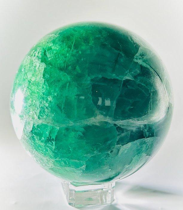 Smaragdgroene fluorietbol – met transparantie en een, Antiquités & Art, Curiosités & Brocante