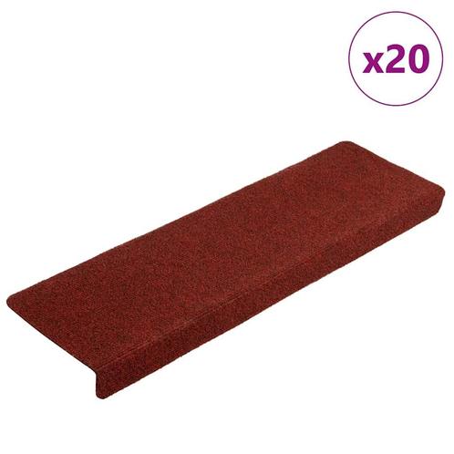 vidaXL Trapmatten zelfklevend 20 st 65x21x4 cm bordeauxrood, Doe-het-zelf en Bouw, Ladders en Trappen, Nieuw, Verzenden