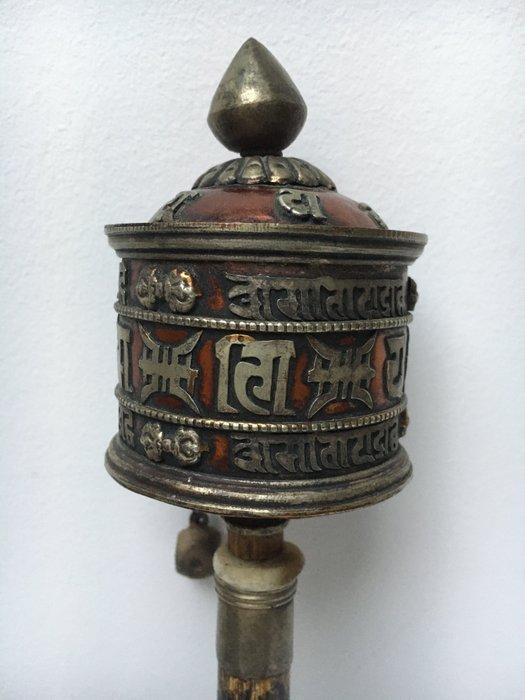 Gebedsmolen - metaal,hout,papier - Tibet - Eind 20e eeuw, Antiek en Kunst, Antiek | Overige Antiek