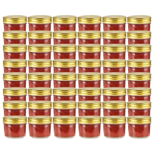 vidaXL Jampotten met goudkleurige deksels 48 st 110 ml glas, Huis en Inrichting, Keuken | Potten en Pannen, Nieuw, Verzenden