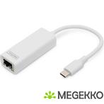 Digitus USB-C til RJ45 adapter, alu., Chipset RTL8153, Computers en Software, Verzenden, Nieuw