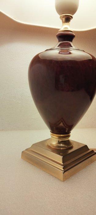 Tafellamp - Goudgeel messing & Bal - Speciale keramiek - Art, Antiek en Kunst, Curiosa en Brocante