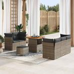 vidaXL Tuinbank Set met kussen 8 pcs Grijs poly rattan, Tuin en Terras, Verzenden, Nieuw