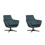 Set van 2 Leren draaifauteuils Wing - Massif Whale, Nieuw, Ophalen of Verzenden, 75 tot 100 cm, Leer