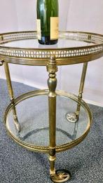 Serveerwagen - Messing - Groot stabiel nobel, Antiek en Kunst