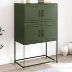 vidaXL Dressoir 68,5x38,5x107 cm staal olijfgroen, Huis en Inrichting, Kasten | Dressoirs, Verzenden, Nieuw