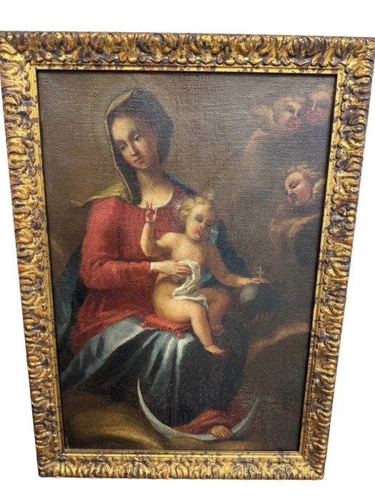 Italiaanse school (XVII) - Madonna con bambino, Antiek en Kunst, Kunst | Schilderijen | Klassiek