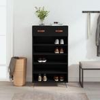 vidaXL Schoenenkast 60x35x105 cm bewerkt hout zwart, Huis en Inrichting, Kasten | Overige, Verzenden, Nieuw