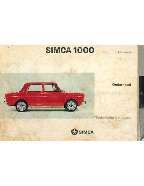 1967 SIMCA 1000 INSTRUCTIEBOEKJE NEDERLANDS, Auto diversen, Handleidingen en Instructieboekjes