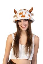 Buckethat Koe Bruin Wit Fleece Hoed Hoorns Oren Vlekken Rund, Vêtements | Femmes, Chapeaux & Casquettes, Ophalen of Verzenden