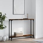 vidaXL Wandtafel 100x22,5x75 cm bewerkt hout gerookt, Huis en Inrichting, Tafels | Bijzettafels, Verzenden, Nieuw