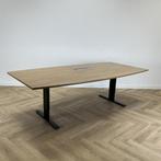 verstelbare vergadertafel 240x120 cm, licht eiken - zwart, Gebruikt, Bureau