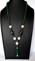 Malachite associé au Quartz rose Collier - Métamorphose
