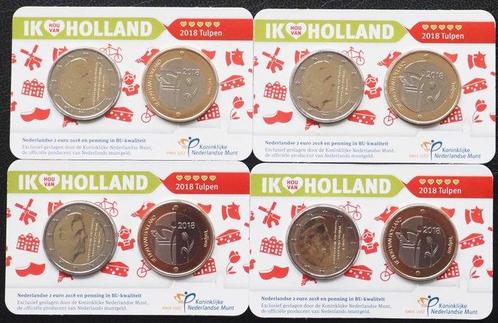 Nederland. Coin Card 2018 Tulpen (4 stuks) - Ik hou van, Postzegels en Munten, Munten | Europa | Euromunten