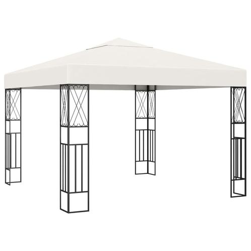 vidaXL Prieel 3x3 m stof crème, Tuin en Terras, Partytenten, Nieuw, Verzenden