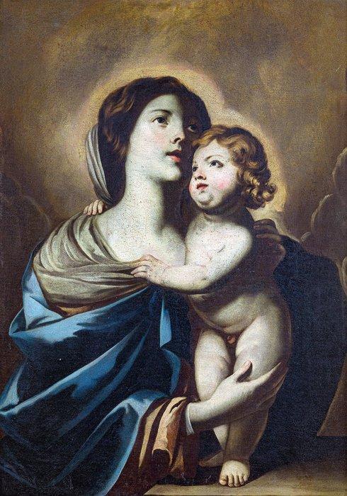 Andrea Vaccaro (1604 – 1670) - Madonna con il Bambino, Antiek en Kunst, Kunst | Schilderijen | Klassiek