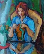 Pierre Cornu (1895-1996) - Femme en train de tricoter