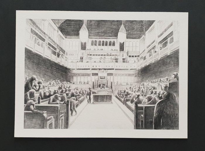 Mason Storm (1966) - Monkey Parliament I (Banksy inspired), Antiek en Kunst, Kunst | Designobjecten