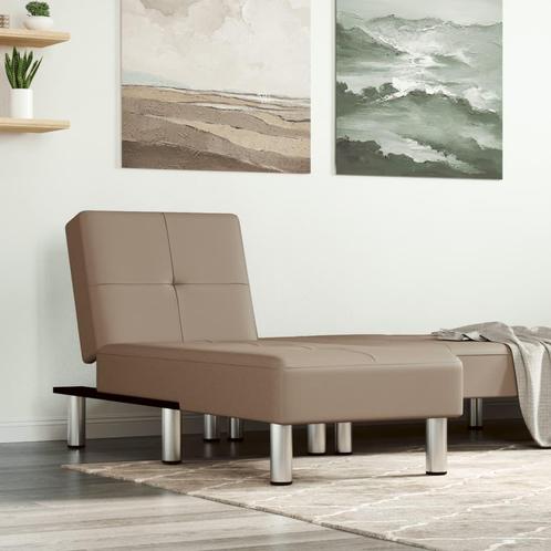 vidaXL Chaise longue kunstleer capuccinokleurig, Huis en Inrichting, Zetels | Zetels en Chaises Longues, Nieuw, Verzenden