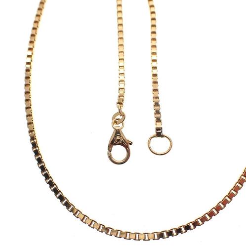 Gouden Venetiaanse ketting | 45 cm (schakelketting), Handtassen en Accessoires, Kettingen, Overige kleuren, Gebruikt, Goud, Ophalen of Verzenden