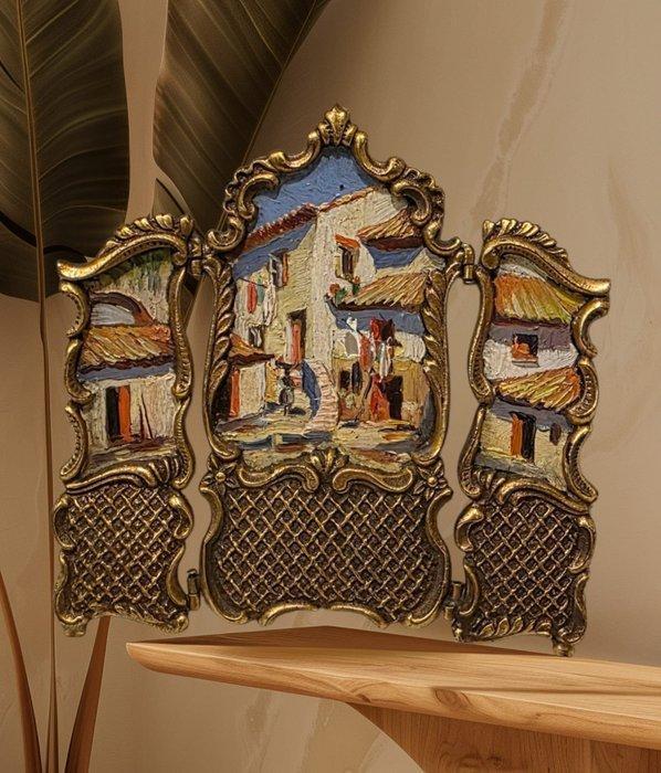 Kamerscherm - Brons, handgetekend, Antiek en Kunst, Antiek | Overige Antiek