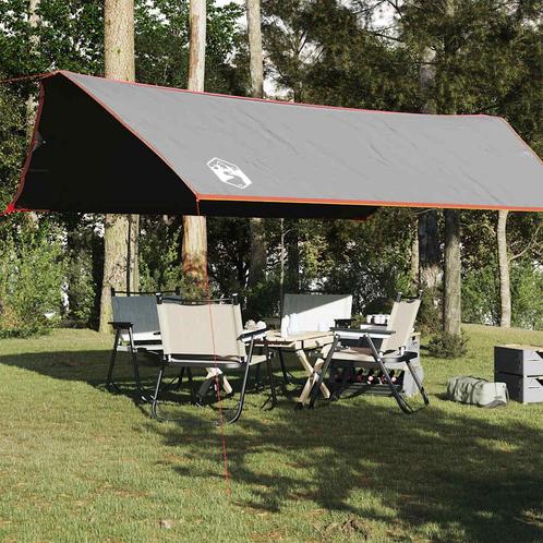vidaXL Kampeerluifel waterdicht 500x294 cm grijs en oranje, Caravans en Kamperen, Tenten, Nieuw, Verzenden