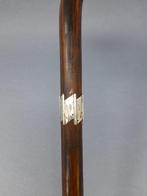 Wandelstok - Wit metaal - met monogram, Antiek en Kunst