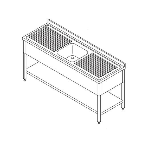 Table lave-vaisselle - 140 x 70 cm - avec évier et dosseret, Zakelijke goederen, Horeca | Keukenapparatuur, Verzenden