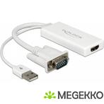 Delock 62460 VGA naar HDMI Adapter met Audio wit, Verzenden