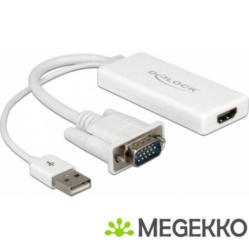 Delock 62460 VGA naar HDMI Adapter met Audio wit, Computers en Software, Overige Computers en Software, Nieuw, Verzenden