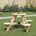 vidaXL Picknicktafel voor 4 kinderen met parasolgat rond, Verzenden, Nieuw