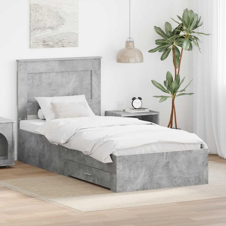 vidaXL Bedframe met lade met hoofdeinde met opslag Bewerkt, Maison & Meubles, Chambre à coucher | Lits, Envoi