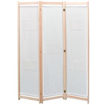vidaXL Kamerscherm met 3 panelen 120x170x4 cm stof crème, Verzenden