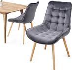 Eetkamerstoelen - Set van 6 - Fluweel - Donkergrijs - MIADOM, Verzenden, Nieuw